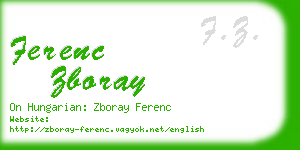 ferenc zboray business card